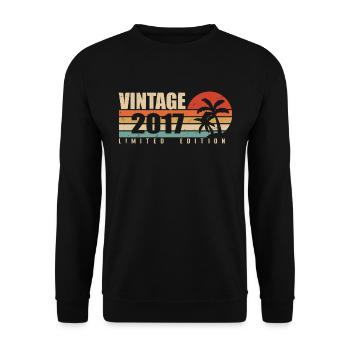 2017 Année d’anniversaire millésime original 2017 - Sweat-shirt Unisexe - noir - Devant - Alina (178cm) & Michal (187cm)