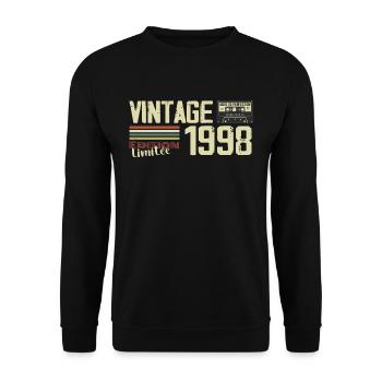 1998 Vintage Rétro Cadeau D'anniversaire 1998 - Sweat-shirt Unisexe - noir - Devant - Alina (178cm) & Michal (187cm)