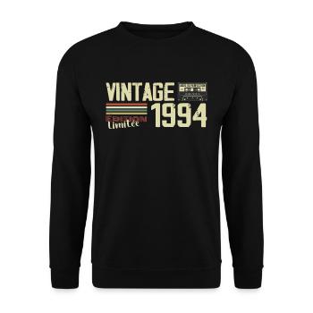 1994 Vintage Rétro Cadeau D'anniversaire 1994 - Sweat-shirt Unisexe - noir - Devant - Alina (178cm) & Michal (187cm)