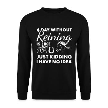 Reiner Une journée sans reining - Sweat-shirt Unisexe - noir - Devant - Alina (178cm) & Michal (187cm)