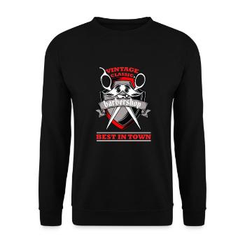 Best Barbershop - Unisex Sweatshirt - black - Front - Alina (178cm) & Michal (187cm)