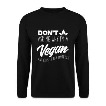 Veganer - Unisex Pullover - Schwarz - Vorne - Alina (178cm) & Michal (187cm)