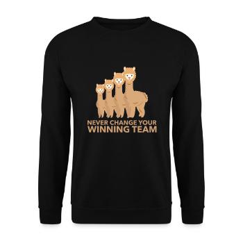 Alpaka Team - Unisex Pullover - Schwarz - Vorne - Alina (178cm) & Michal (187cm)