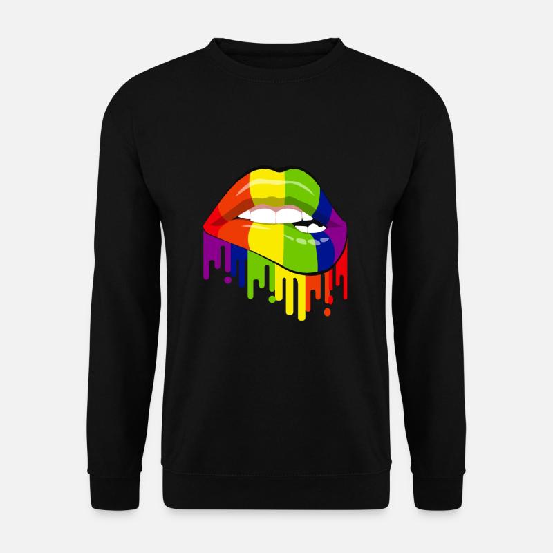 Regenbogen Mund - Unisex Pullover - Schwarz