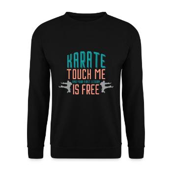 Karate - Unisex Pullover - Schwarz - Vorne - Alina (178cm) & Michal (187cm)