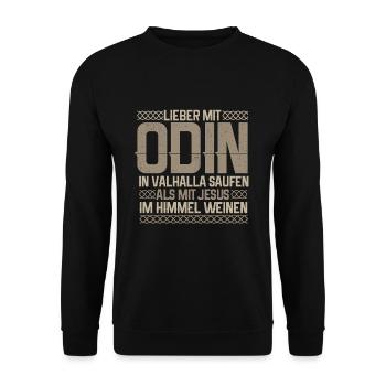 Odin - Unisex Pullover - Schwarz - Vorne - Alina (178cm) & Michal (187cm)