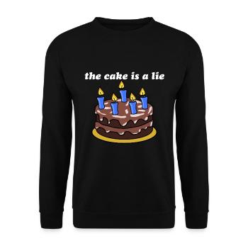 The cake is a lie - Unisex Sweatshirt - black - Front - Alina (178cm) & Michal (187cm)