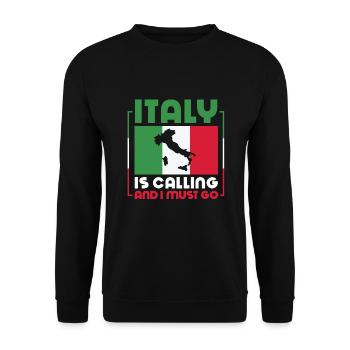 Italy - Unisex Sweatshirt - black - Front - Alina (178cm) & Michal (187cm)