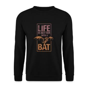 Chauve-souris - Sweat-shirt Unisexe - noir - Devant - Alina (178cm) & Michal (187cm)