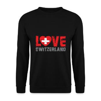 Switzerland - Unisex Sweatshirt - black - Front - Alina (178cm) & Michal (187cm)