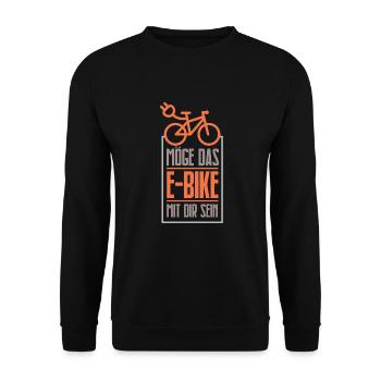 E-bike - Unisex Sweatshirt - black - Front - Alina (178cm) & Michal (187cm)