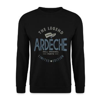 Made in ardèche cadeau ardéchois ardéchoise - Sweat-shirt Unisexe - noir - Devant - Alina (178cm) & Michal (187cm)