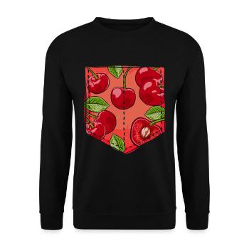 Fruits d’été Cadeau Sac Coffre Cerises - Sweat-shirt Unisexe - noir - Devant - Alina (178cm) & Michal (187cm)