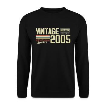 2005 Vintage Rétro Cadeau D'anniversaire 2005 - Sweat-shirt Unisexe - noir - Devant - Alina (178cm) & Michal (187cm)