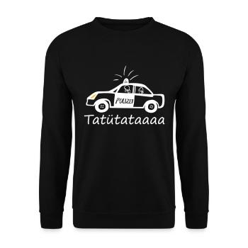 Tobi´s Polizeiauto Tatütataaa - Unisex Pullover - Schwarz - Vorne - Alina (178cm) & Michal (187cm)