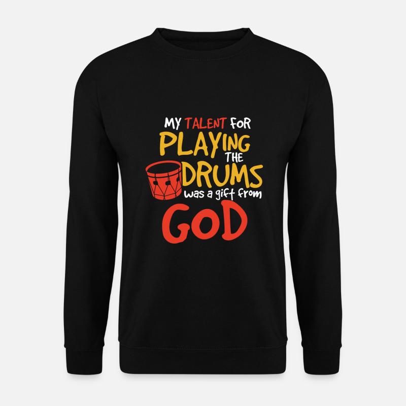 Schlagzeug Schlagzeuger Jesus Trommel Geschenk - Unisex Pullover - Schwarz