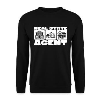 Real EState Agent - Unisex Sweatshirt - black - Front - Alina (178cm) & Michal (187cm)