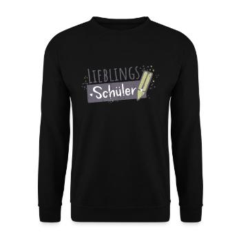 Lieblingsschüler Schule Lehrer Sprüche Geschenk - Unisex Pullover - Schwarz - Vorne - Alina (178cm) & Michal (187cm)