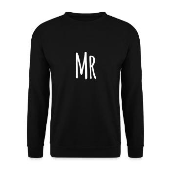 Mr & Mrs - Mister Mann - Unisex Pullover - Schwarz - Vorne - Alina (178cm) & Michal (187cm)