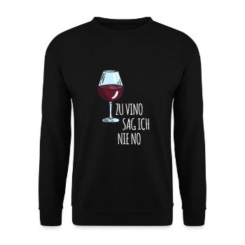 Wein Spruch Geschenkidee - Unisex Pullover - Schwarz - Vorne - Alina (178cm) & Michal (187cm)