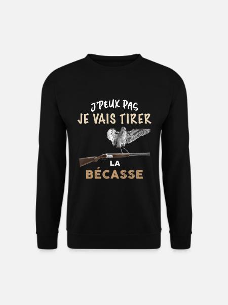 Chasseur tirer la becasse humour bécassier - Sweat-shirt Unisexe - noir