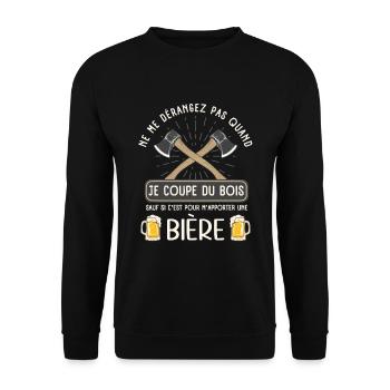 Hache Bucheron Humour Forestier - Sweat-shirt Unisexe - noir - Devant - Alina (178cm) & Michal (187cm)