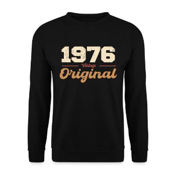 1976 Vintage Anniversaire Rétro Cadeau 1976 - Sweat-shirt Unisexe - noir - Devant - Alina (178cm) & Michal (187cm)