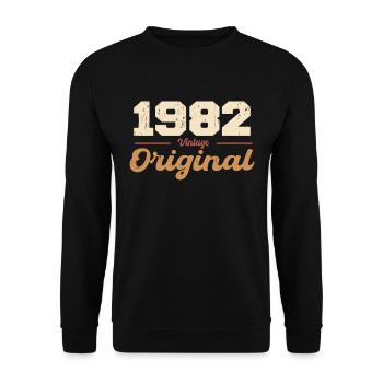 1982 Vintage Anniversary Retro Gift 1982 - Unisex Sweatshirt - black - Front - Alina (178cm) & Michal (187cm)
