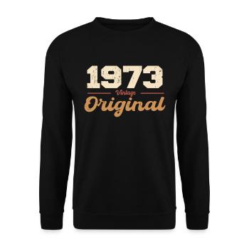 1973 Vintage Anniversary Retro Gift 1973 - Unisex Sweatshirt - black - Front - Alina (178cm) & Michal (187cm)