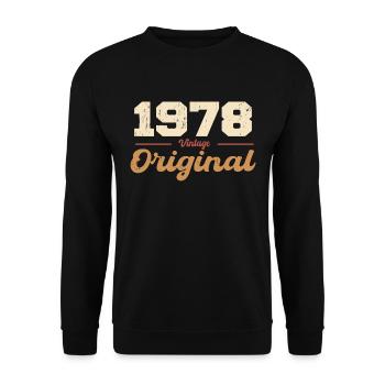 1978 Vintage Jubiläum Retro Geschenk 1978 - Unisex Pullover - Schwarz - Vorne - Alina (178cm) & Michal (187cm)