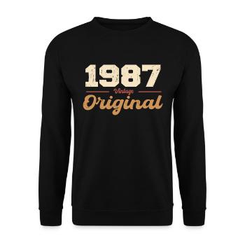 1987 Vintage Anniversary Retro Gift 1987 - Unisex Sweatshirt - black - Front - Alina (178cm) & Michal (187cm)