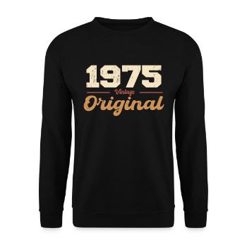 1975 Vintage Anniversary Retro Gift 1975 - Unisex Sweatshirt - black - Front - Alina (178cm) & Michal (187cm)