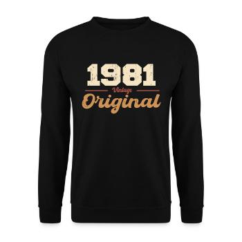 1981 Vintage Anniversary Retro Gift 1981 - Unisex Sweatshirt - black - Front - Alina (178cm) & Michal (187cm)