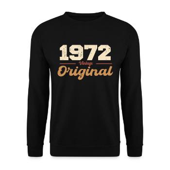 1972 Vintage Anniversaire Rétro Cadeau 1972 - Sweat-shirt Unisexe - noir - Devant - Alina (178cm) & Michal (187cm)