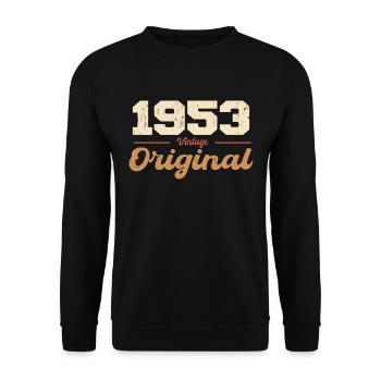 1953 Vintage Jubiläum Retro Geschenk 1953 - Unisex Pullover - Schwarz - Vorne - Alina (178cm) & Michal (187cm)