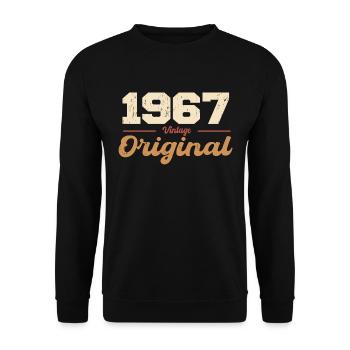 1967 Vintage Anniversaire Rétro Cadeau 1967 - Sweat-shirt Unisexe - noir - Devant - Alina (178cm) & Michal (187cm)