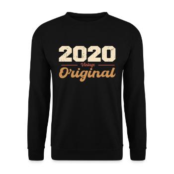 2020 Vintage Anniversary Retro Gift 2020 - Unisex Sweatshirt - black - Front - Alina (178cm) & Michal (187cm)