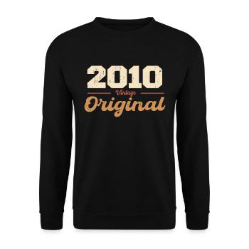2010 Vintage Anniversaire Rétro Cadeau 2010 - Sweat-shirt Unisexe - noir - Devant - Alina (178cm) & Michal (187cm)
