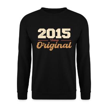 2015 Vintage Anniversary Retro Gift 2015 - Unisex Sweatshirt - black - Front - Alina (178cm) & Michal (187cm)