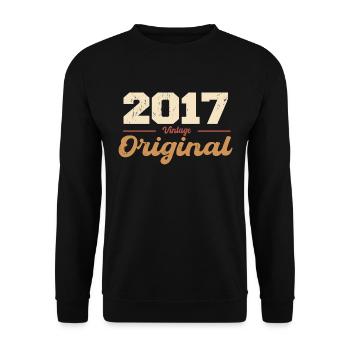 2017 Vintage Anniversary Retro Gift 2017 - Unisex Sweatshirt - black - Front - Alina (178cm) & Michal (187cm)