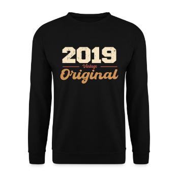 2019 Vintage Anniversary Retro Gift 2019 - Unisex Sweatshirt - black - Front - Alina (178cm) & Michal (187cm)