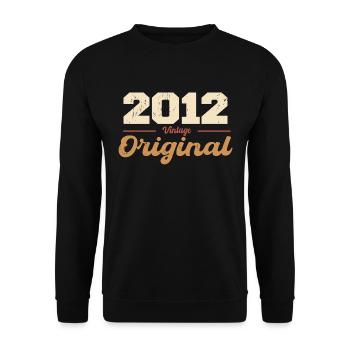 2012 Vintage Anniversaire Rétro Cadeau 2012 - Sweat-shirt Unisexe - noir - Devant - Alina (178cm) & Michal (187cm)