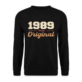 1989 Vintage Anniversaire Rétro Cadeau 1989 - Sweat-shirt Unisexe - noir - Devant - Alina (178cm) & Michal (187cm)