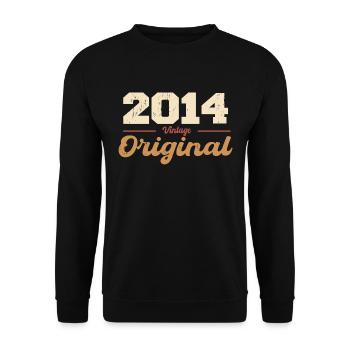 2014 Vintage Anniversary Retro Gift 2014 - Unisex Sweatshirt - black - Front - Alina (178cm) & Michal (187cm)