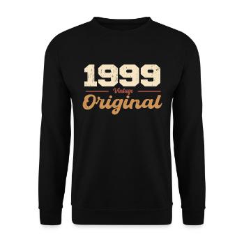 1999 Vintage Anniversary Retro Gift 1999 - Unisex Sweatshirt - black - Front - Alina (178cm) & Michal (187cm)