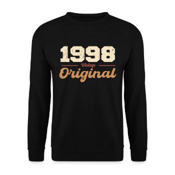 1998 Vintage Anniversary Retro Gift 1998 - Unisex Sweatshirt - black - Front - Alina (178cm) & Michal (187cm)