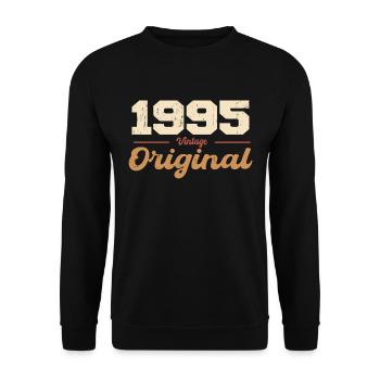1995 Vintage Anniversary Retro Gift 1995 - Unisex Sweatshirt - black - Front - Alina (178cm) & Michal (187cm)