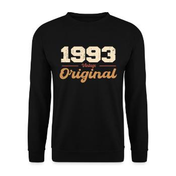 1993 Vintage Anniversaire Rétro Cadeau 1993 - Sweat-shirt Unisexe - noir - Devant - Alina (178cm) & Michal (187cm)