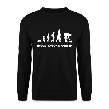 Evolution eines Landwirts - Unisex Pullover - Schwarz - Vorne - Alina (178cm) & Michal (187cm)