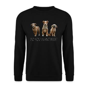 Welpen Beef - Unisex Pullover - Schwarz - Vorne - Alina (178cm) & Michal (187cm)